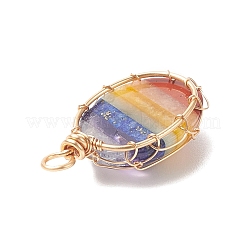 Chakra-Anhänger mit natürlichen gemischten Edelsteinen und Kupferdraht umwickelt&nbsp;PALLOY-JF02045-01