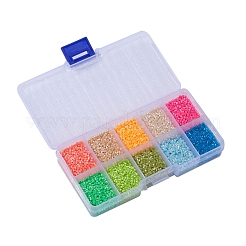 8000pcs 10 Farben fluoreszierende Farbe Glashornperlen&nbsp;SEED-YW0001-32