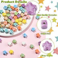 30 perle en porcelaine faite à la main&nbsp;PORC-YW0001-75