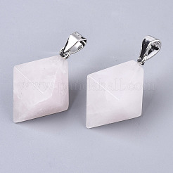 Colgantes puntiagudos de cuarzo rosa natural con doble terminación&nbsp;G-S359-093C