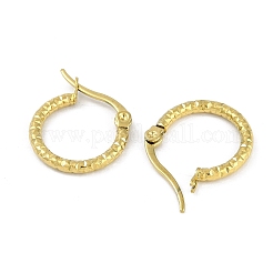 Pendientes de aro martillados de acero inoxidable 202 con revestimiento al vacío de PVD&nbsp;EJEW-H003-47G