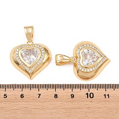 Micro pavé di zirconi in ottone con pendenti in vetro&nbsp;KK-L275-62G-02