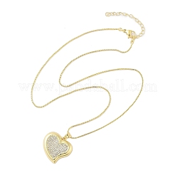 Collane con pendente da donna in ottone con micro pavé di zirconi trasparenti&nbsp;NJEW-M009-04G-D