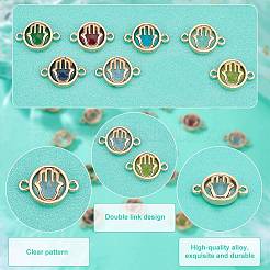 32 Stück 7 Farben Glasverbinder Charms&nbsp;GLAA-AR0001-29