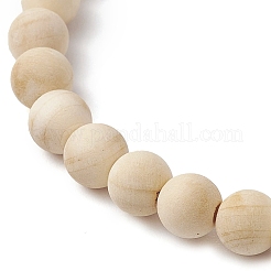 4 bracelet extensible en perles de bois naturel pour femme&nbsp;BJEW-JB11338