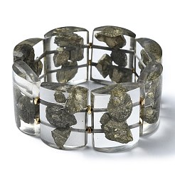 Bracciali elasticizzati in pirite naturale&nbsp;BJEW-G702-06A