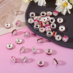 40 pièce 8 styles de perles d'espacement en alliage de verre et de strass en fer&nbsp;FIND-TA0008-70A