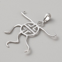 925 pendentif en argent sterling plaqué rhodium à 5 griffes&nbsp;LS-FIND-WH0422-26P