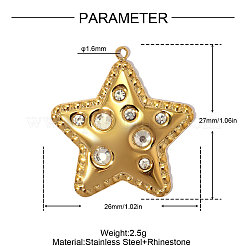 304 Edelstahl mit Kristall-Strass-Anhängern&nbsp;RB-OY001-24G