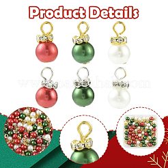 60 Stück 3 Farben Weihnachts-Glasperlen-Charms&nbsp;PALLOY-FS00067