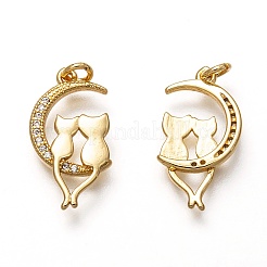 Pendenti in zirconi cubici trasparenti in micro pavè di ottone&nbsp;LS-ZIRC-C020-04G