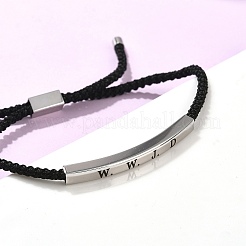 Armbänder mit Schiebeverschluss aus Polyesterkordel (Word WWJD)&nbsp;BJEW-P384-01P