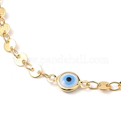 Pulseras de eslabones de esmalte de latón mal de ojo&nbsp;BJEW-JB05741