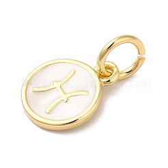 Encantos de esmalte de latón chapado en oro real de 18k&nbsp;KK-L216-001G-A02