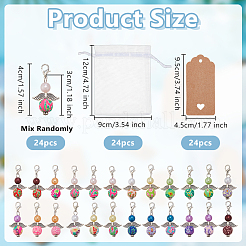 24 stücke abs kunststoff imitation perle handgemachte polymer clay & & legierung anhänger dekorationen&nbsp;HJEW-OC00344