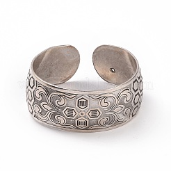 Bracelet manchette ouvert épais en alliage de style tibétain bohème pour femme&nbsp;BJEW-E002-01AS-07