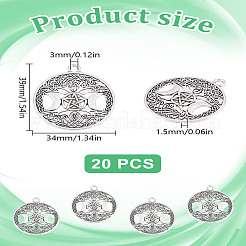 20 pendentif creux en alliage de style tibétain&nbsp;FIND-LP0001-93AS