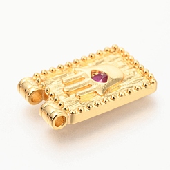 Pendentifs en laiton micro pave violet zircone&nbsp;ZIRC-O036-26G