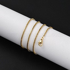 Colliers à chaîne en laiton plaqué 1.5 mm pour femmes et hommes&nbsp;MAK-L044-30G