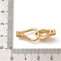 Messing micro pave kubik zirkonia hakenverschlüsse&nbsp;KK-C085-07G