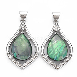 Natürliche Abalone Muschel / Paua Muschel Anhänger&nbsp;PALLOY-N166-004-B01-RS