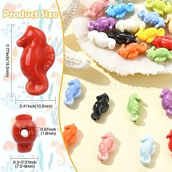Perline di porcellana fatte a mano raffiguranti animali marini&nbsp;PORC-CJZ0001-01A