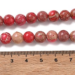 Hilos de cuentas redondas de jaspe imperial natural teñido&nbsp;G-M274-01-8mm