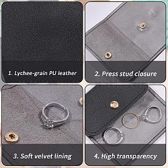 6 pochette en cuir PU avec fermeture à pression et revêtement en PVC.&nbsp;ABAG-WH0072-036A