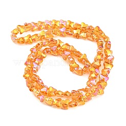 Fili di perle di vetro trasparente placcato completamente arcobaleno&nbsp;EGLA-G037-11A-FR04