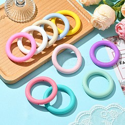 10 Stück 10 Farben runde Ring-Fokalperlen aus lebensmittelechtem Silikon&nbsp;SIL-CJ0001-32