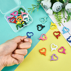 24 Stück 12 Farben spritzlackierte umweltfreundliche Karabinerverschlüsse aus Legierung&nbsp;FIND-PH0003-34