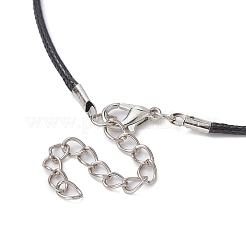 Collar con colgante de medallón de madera en forma de bellota con cordones encerados&nbsp;NJEW-JN04485