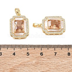 Pendentifs avec zircon cubiques à micro-pavés en laiton&nbsp;KK-C172-21G