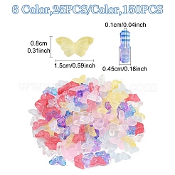 150 Stück 6 Farben transparente Glasperlen-Sets&nbsp;GLAA-YW0004-98