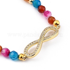 Micro infinito ottone spianare Braccialetti di collegamento zirconi&nbsp;BJEW-JB05440-05
