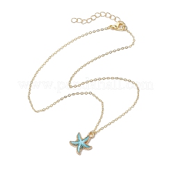 Colliers avec pendentifs étoile de mer en alliage émaillé&nbsp;NJEW-JN04770