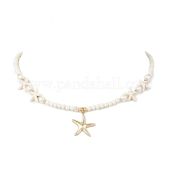 Collane con ciondolo a forma di stella marina in acciaio inossidabile 304&nbsp;NJEW-JN05505-02