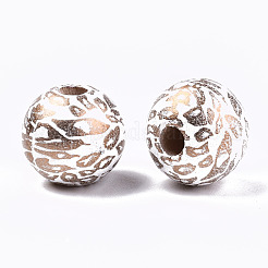 Perles en bois naturel peintes à la bombe&nbsp;WOOD-R270-04