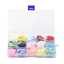 Perline di vetro 180g 15 colori&nbsp;SEED-JQ0003-01B-2mm