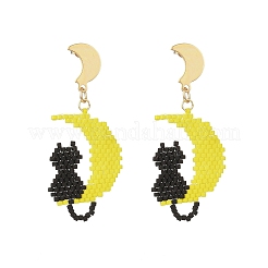 Aretes colgantes con cuentas de vidrio&nbsp;EJEW-MZ00411