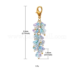 Décorations de pendentif en verre de fleur de trompette&nbsp;HJEW-YW0001-02E