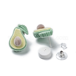 Boucles d'oreilles en velours floqué&nbsp;EJEW-G284-05