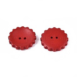 Mit Sprühfarbe bemalte Knöpfe aus Naturholz&nbsp;WOOD-T032-34D