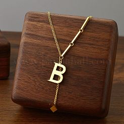 Colliers pendentifs initiales en acier inoxydable 304 avec pompons en forme de dés&nbsp;FS-WGD823D-02