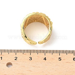Bagues de manchette ouvertes réglables en laiton avec micro pavé de zircones cubiques&nbsp;RJEW-V009-02G