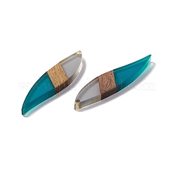Grandes colgantes de resina transparente y madera de nogal&nbsp;X-RESI-M027-08B