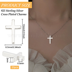 20 breloque en forme de petite croix en laiton&nbsp;KK-BC0012-57