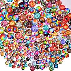 280pcs 4 Arten Glascabochons mit flacher Rückseite&nbsp;GGLA-SZ0001-32