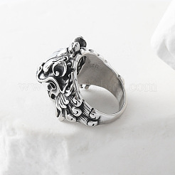 Fingerringe im Punk-Stil aus Edelstahl 304 mit Drachenmotiv für Herren&nbsp;UN0454-5