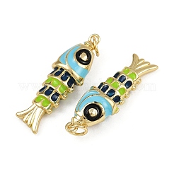 Pendentifs d'émail en laiton &nbsp;KK-L241-23G-02